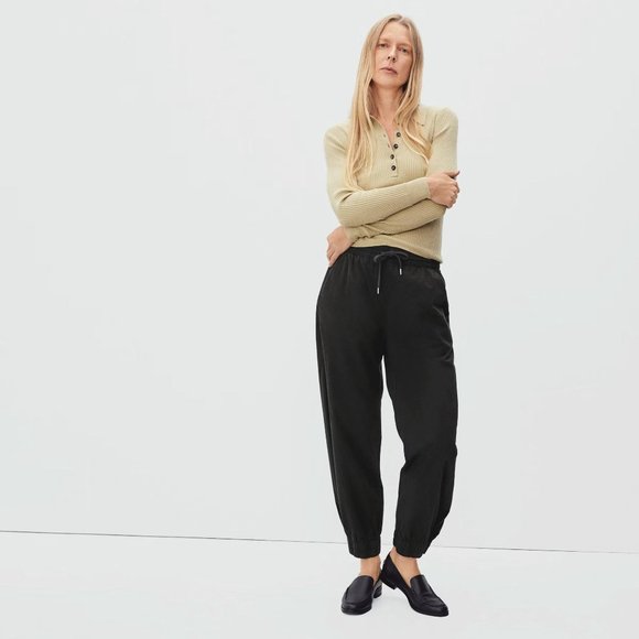 Everlane The Easy Jogger Pants Drawstring Pockets Black XXS - Picture 2 of 9